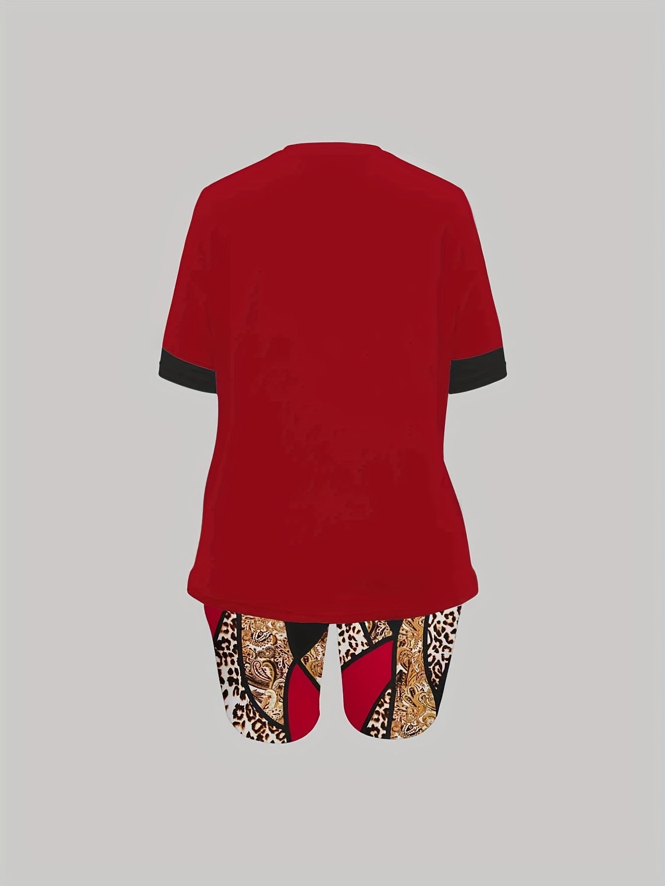 Faith Print Tee & Shorts Set Casual 2pcs Outfits Women's Clothing