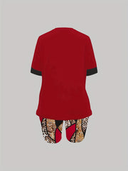 Faith Print Tee & Shorts Set Casual 2pcs Outfits Women's Clothing
