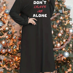 Long Sleeve Slogan Nightdress