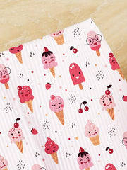 Pastry Graphic Baby Girls Leggings Casual Pants