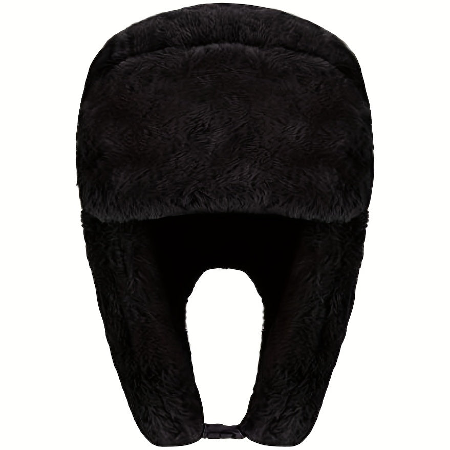Winter Thick Plush Windproof Warm Earflap Hat for Outdoor Skiing Cycling