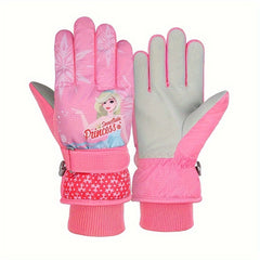 Sweet Princess Winter Gloves for Girls, 5-Layer Windproof & Waterproof