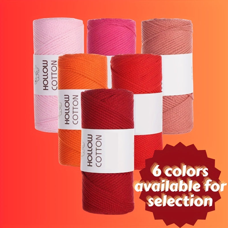 Red Series Solid Hollow Cotton Yarn Polyester Yarn For Crocheting 150g