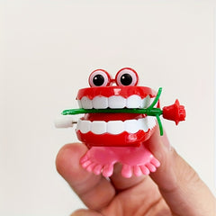 Jumping Teeth Wind Up Toy Fun Novelty Teeth Winding Eyes Jumping Toys