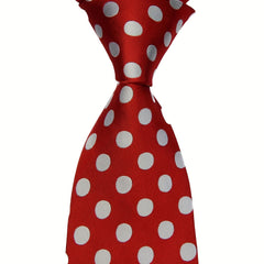 Men's Red Bottom Big Polka Dot Tie