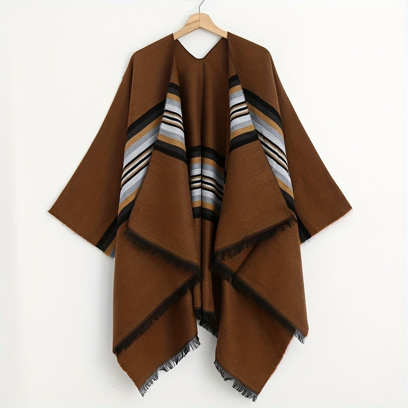 Vintage Striped Cashmere Large Wrap