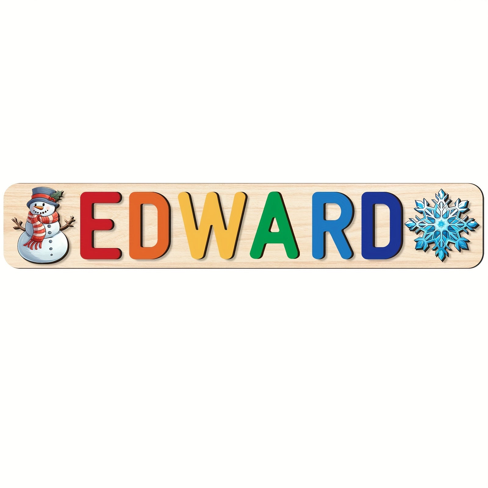 Personalized Wooden Puzzle for Babies - 1st Christmas