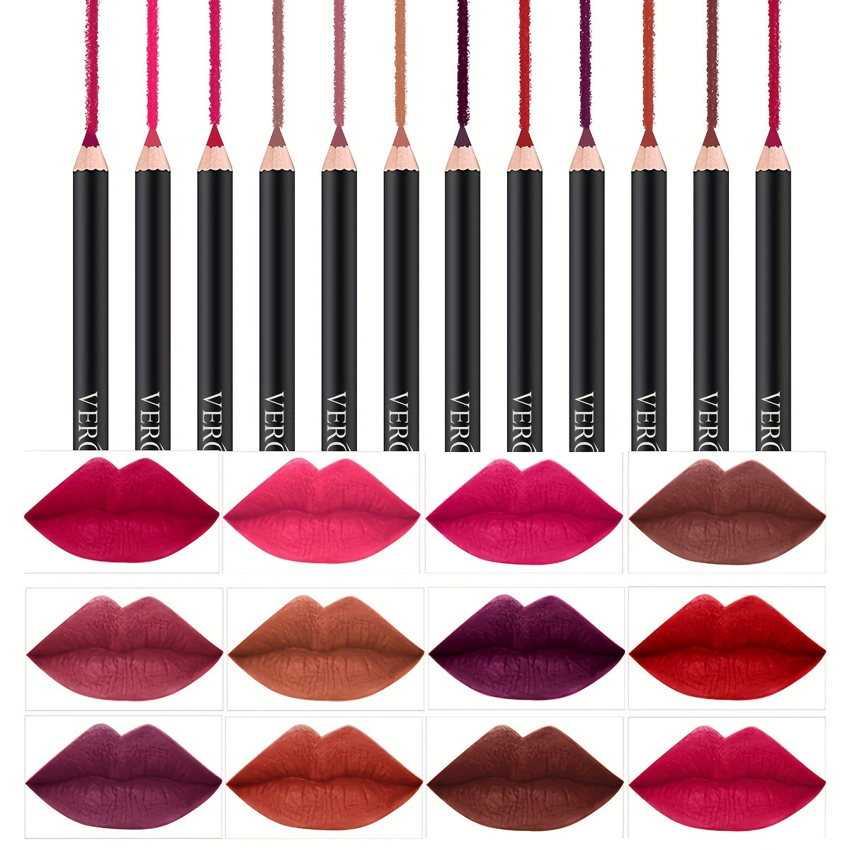 VERONNI Nude Matte Lip Liner Pencil Waterproof Sweatproof Correcting Lip Pen