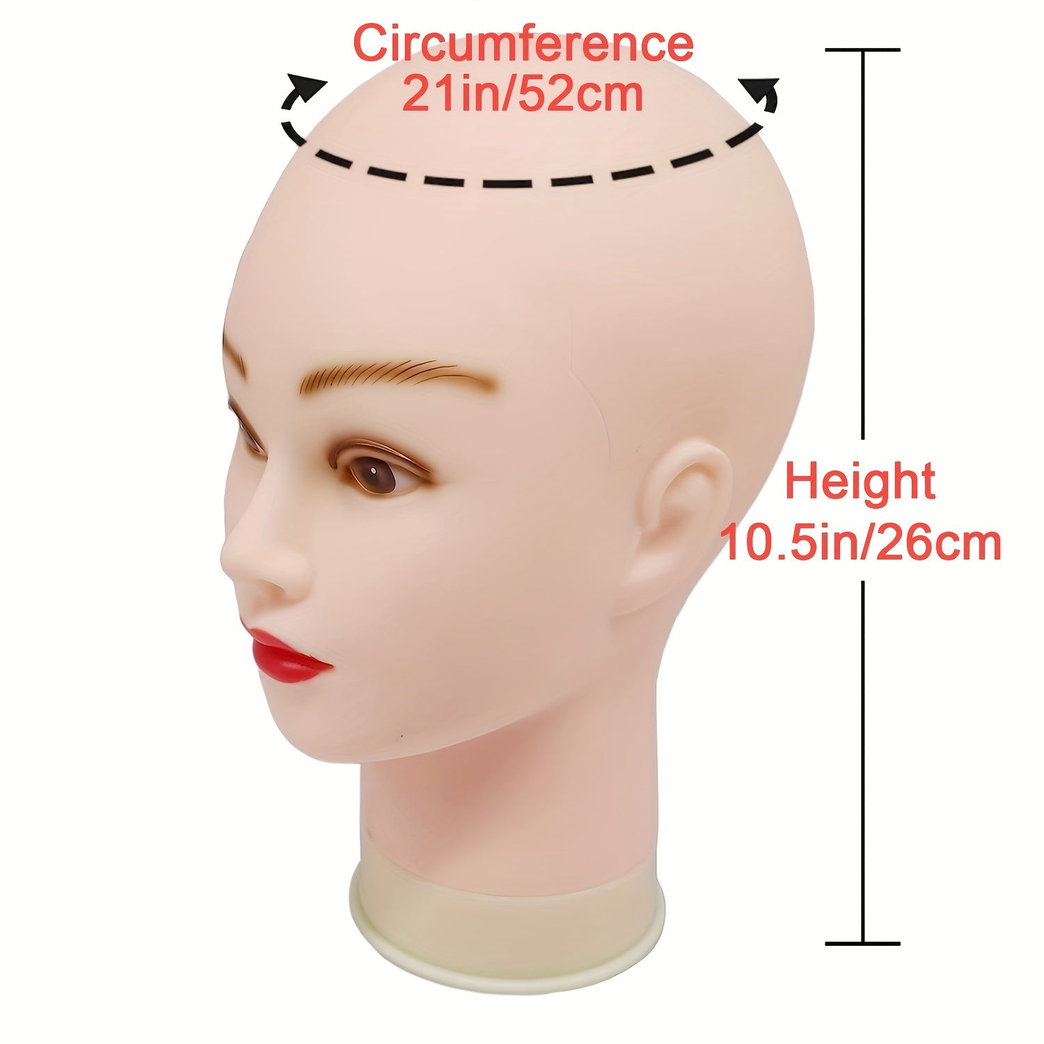 Bald Mannequin Head Soft PVC Female Head For Wig Making