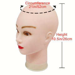 Bald Mannequin Head Soft PVC Female Head For Wig Making
