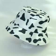 Cow Pattern Print Bucket Hat Reversible Lightweight UV Protection Sunscreen