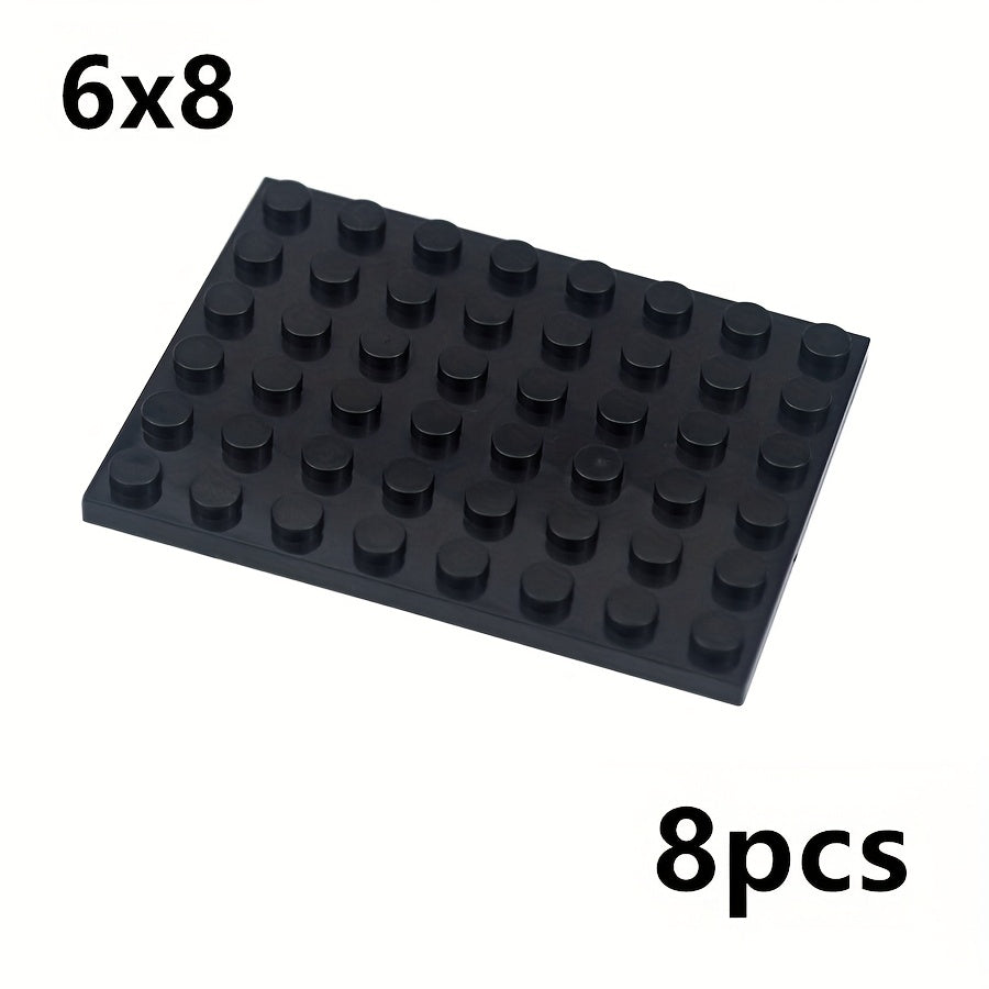 8pcs Building Blocks Thin Figures Bricks 6x8 Dots Educational