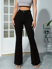 High Waist Flare Jeans Women's Denim Clothing