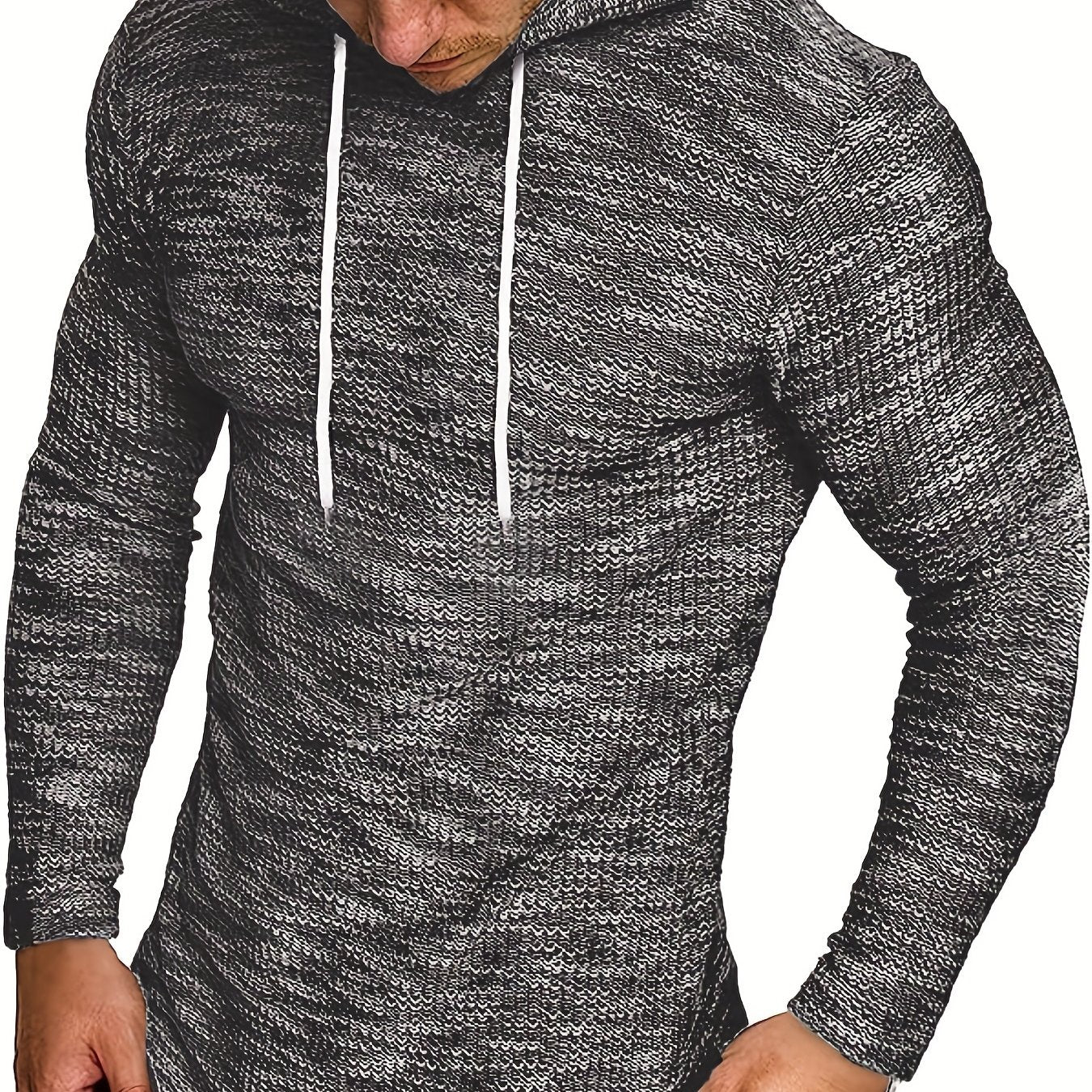 Men's Knitted Hoodie Casual Streetwear Pullover Hooded Sweatshirt