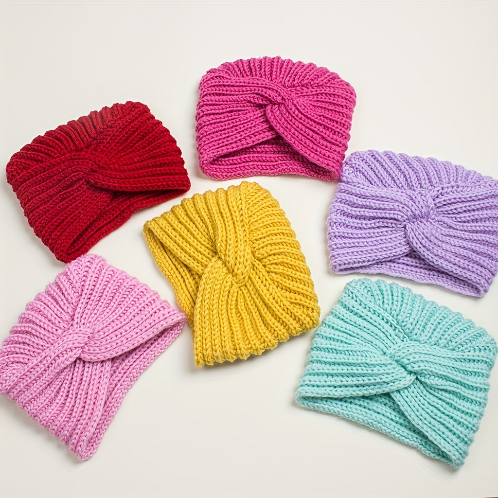 Baby Kids Solid Knitted Hat Warm Wool Hat Boys And Girls Ear Protection Hat