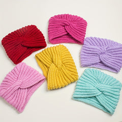Baby Kids Solid Knitted Hat Warm Wool Hat Boys And Girls Ear Protection Hat