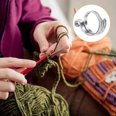 2pcs Adjustable Crochet Thread Rings for Faster Knitting