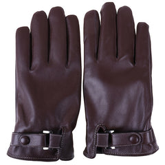 Winter Leather Gloves Full Finger Touch Screen Warm Gloves for Motorcycle