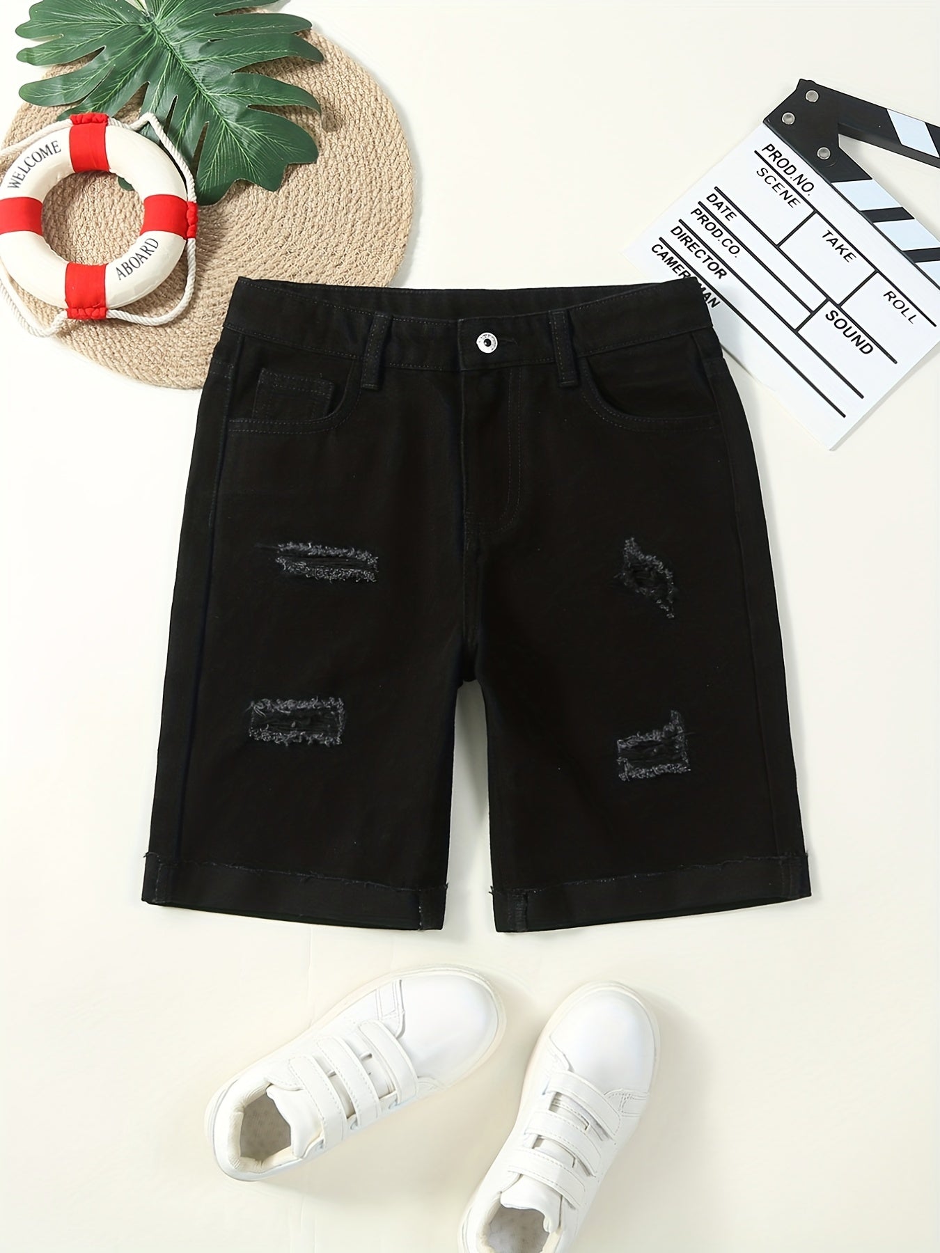 Boys Ripped Denim Shorts for Summer Kids