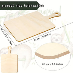 6pcs Mini Wooden Cutting Board Handle Paddle Small Kitchen Serving Board