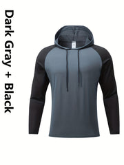 Men's Long Sleeve Hoodie Sport Sweatshirt Quick Drying Sportswear