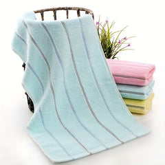 1pc Striped Pattern Hand Towel Soft Skin-friendly Face Towel Absorbent Towel