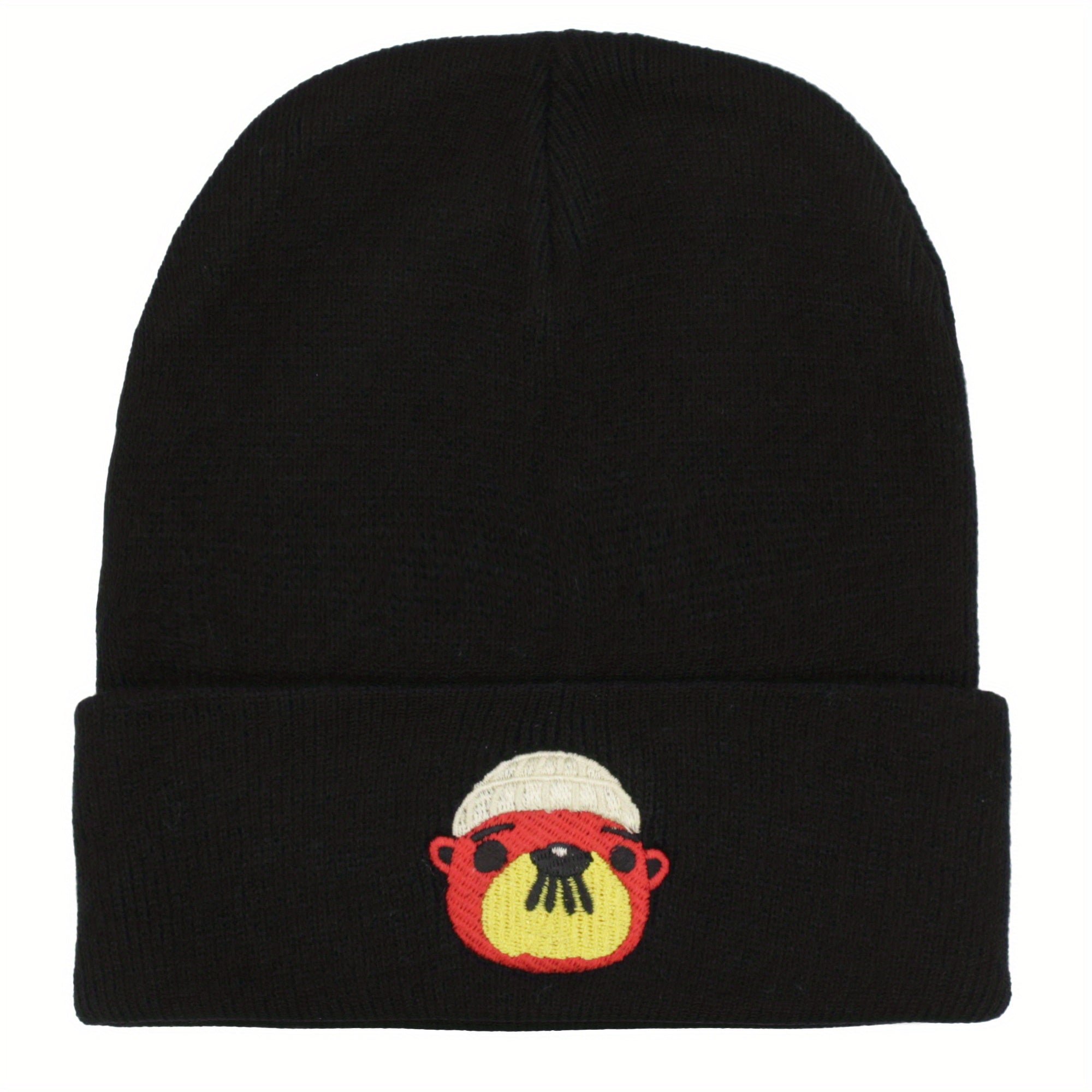 Bear Dad Animal Cartoon Bear Knitted Hat for Men and Women