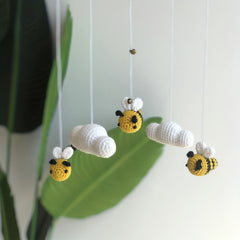 Hand Woven Crib Mobile with Cloud Bee Toys
