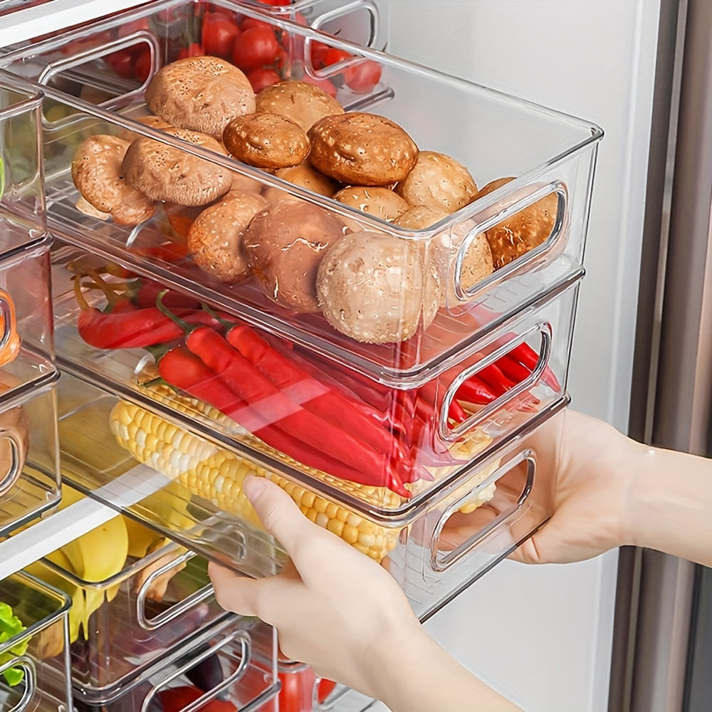 2pcs Plastic Storage Bins for Kitchen Pantry Fridge Cabinet