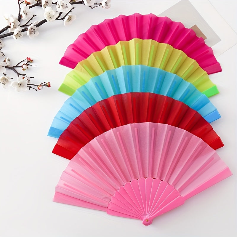 Plastic Craft Folding Fan Chinese Style Exercise Dance Tai Chi Props