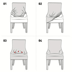 1pc Velvet Small Armrest Dining Chair Slipcover Furniture Protector