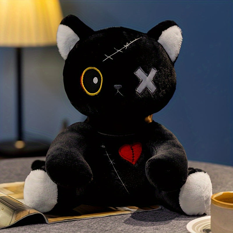 Creepy Cat Plush Spooky Gothic Stuffed Animal Horror Cat Doll