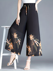 Floral Print High Waist Wide Leg Pants