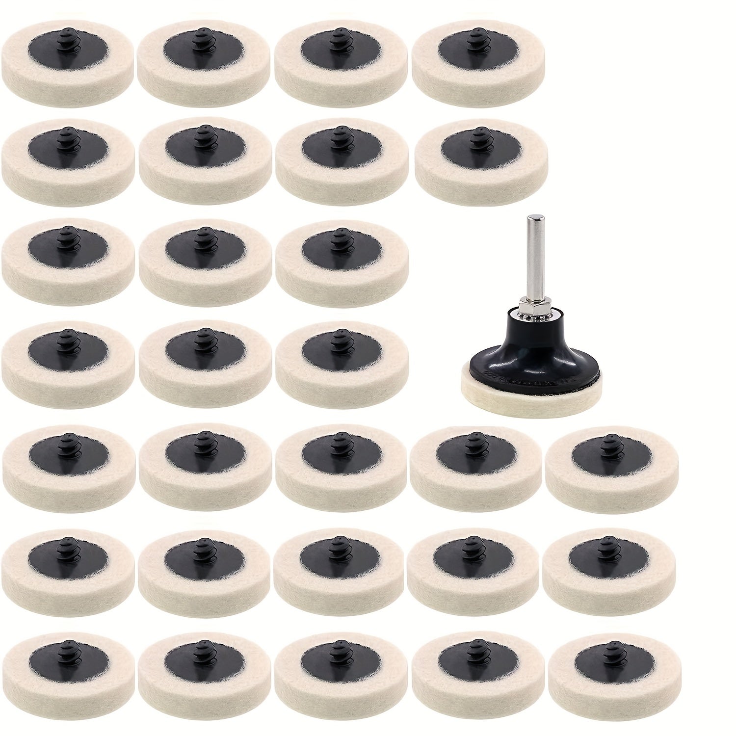 5 08 Cm Wool Fabric QC Disc Polishing Buffing Pads Wheels Disc Pad Holder