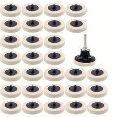 5 08 Cm Wool Fabric QC Disc Polishing Buffing Pads Wheels Disc Pad Holder