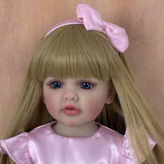 Reborn Baby Girl Doll Pink Bow Tutu Dress Vinyl Lifelike