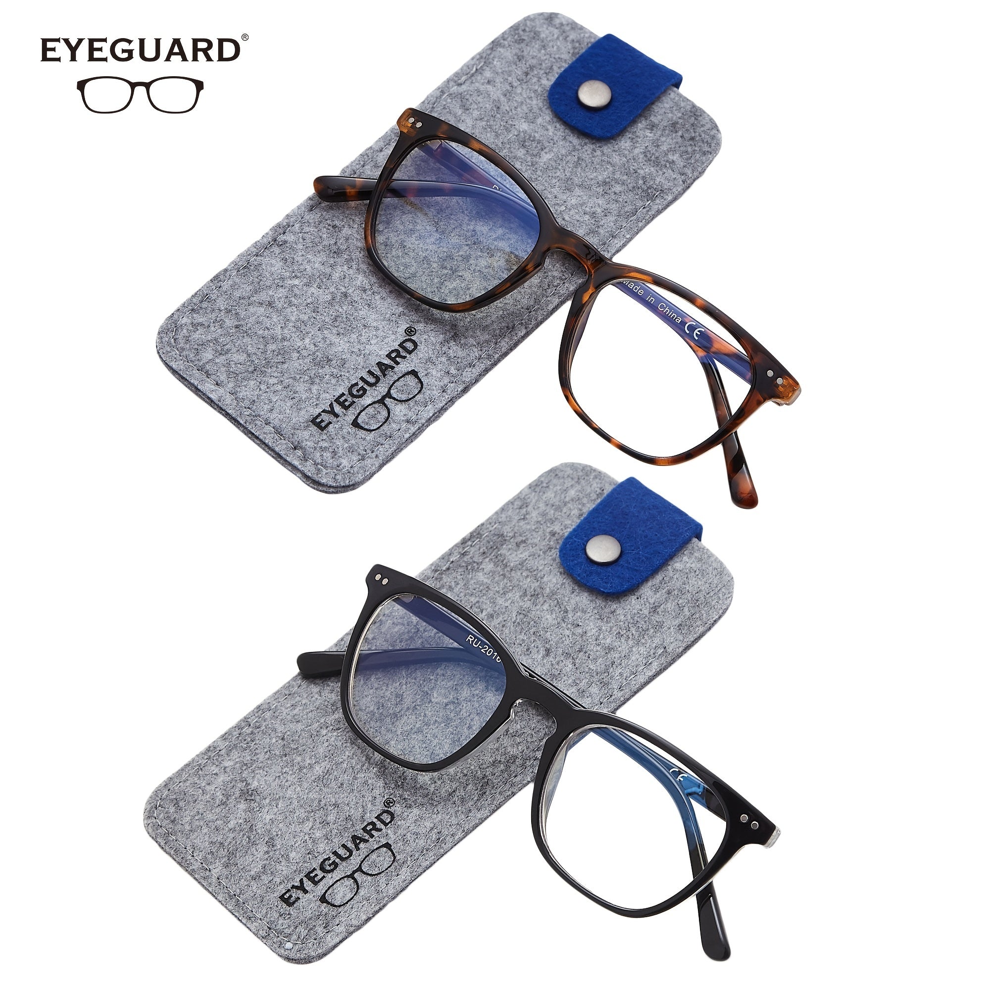 EYEGUARD 2 Pack Square Light Glasses