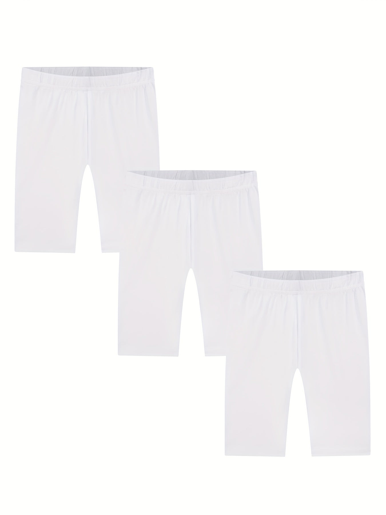 Girls Stretch Leggings & Shorts Set Elastic Waist Sporty Kids Clothes