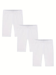 Girls Stretch Leggings & Shorts Set Elastic Waist Sporty Kids Clothes