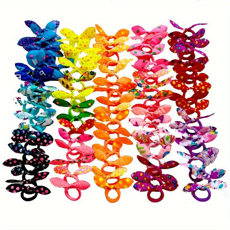 20pcs Rabbit Ears Hair Accessories Hair Ties For Kids