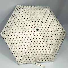 Portable Heart Print Folding Manual Umbrella Mini Parasol Rain Or Shine