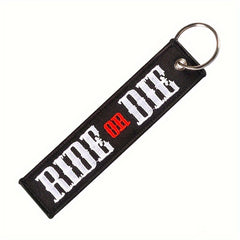 RIDE OR DIE Embroidered Keychain Ornament