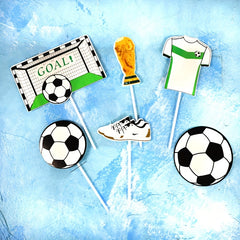 15pcs Soccer Cake Topper Football Player Cake Decorations