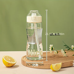 Leakproof Sports Water Bottle with Straw and Scale for Fitness Hiking