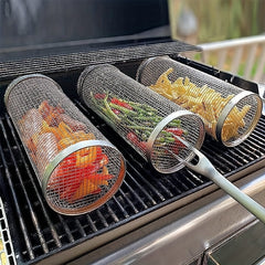 Round BBQ Basket for Grilling Vegetables & Fruits