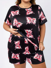 Butterfly Print Tee & Shorts Pajama Set
