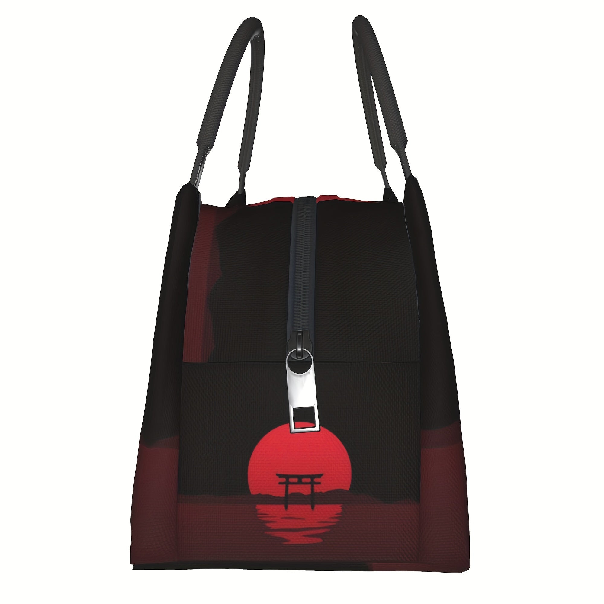 Japanese Sunset Scenery Insulated Lunch Bag with Zipper