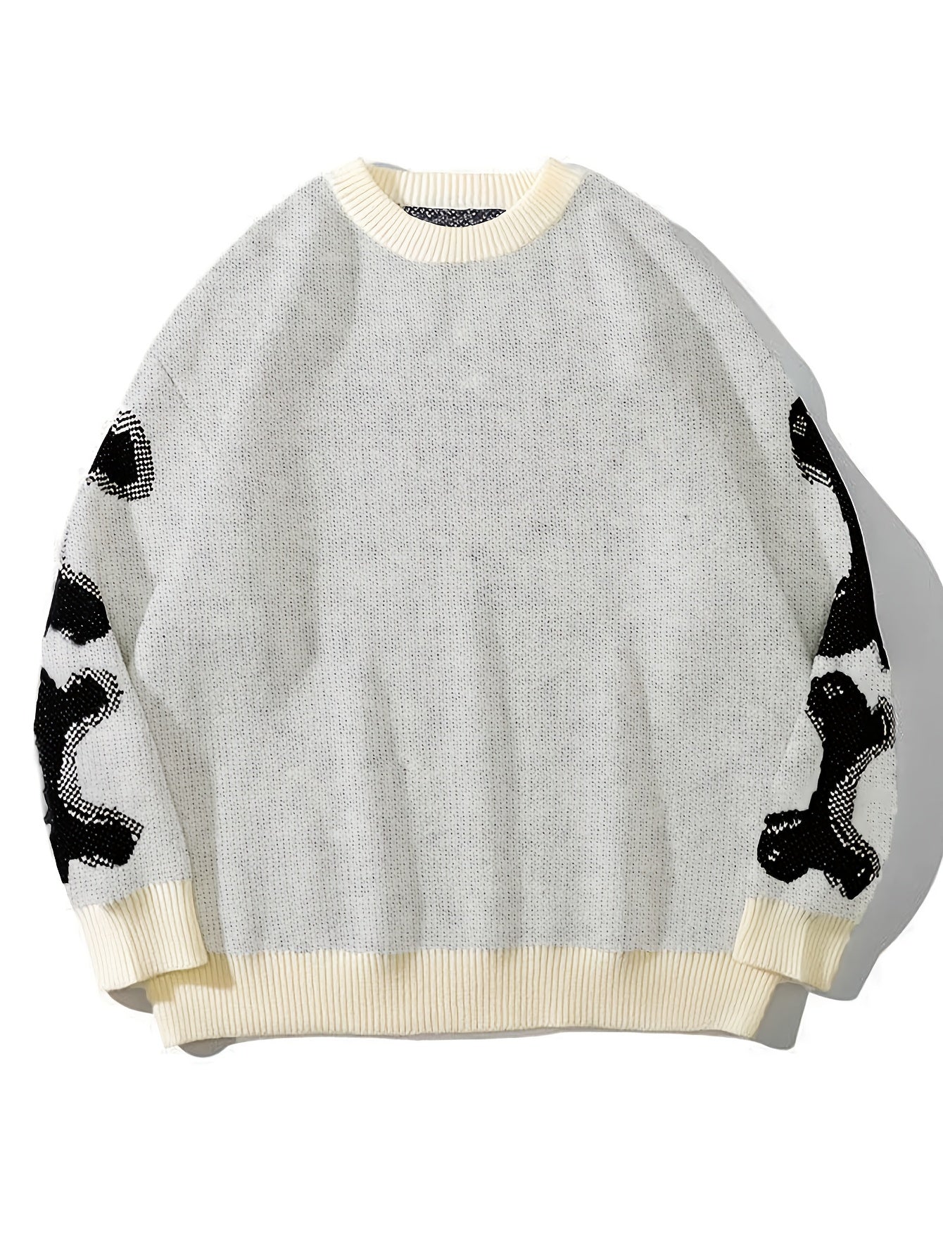 Skull Print Halloween Goth Sweater Women's Long Sleeve Jumper