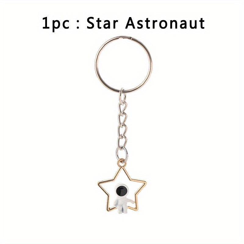 Moon Stars Astronauts Keychains Bag Purse Pendant Gift