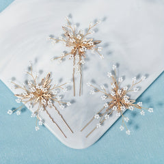 Snowflake Charm Hair Pin Vintage Bridal Wedding Accessory